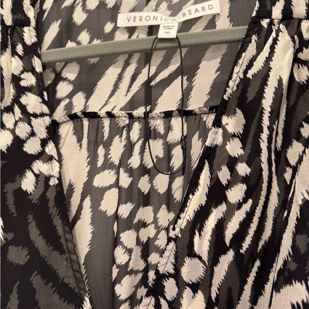 Veronica Beard Monochrome Animal Print Dress